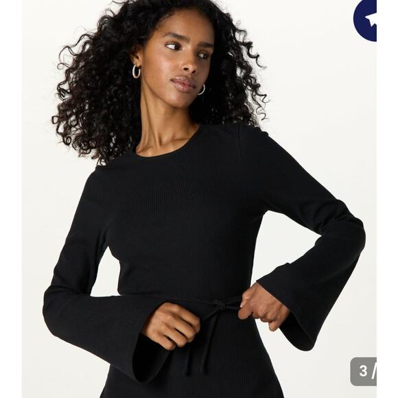 The Drop Black Long Ribbed Tunic Top Size Small NWT - Picture 2 of 5